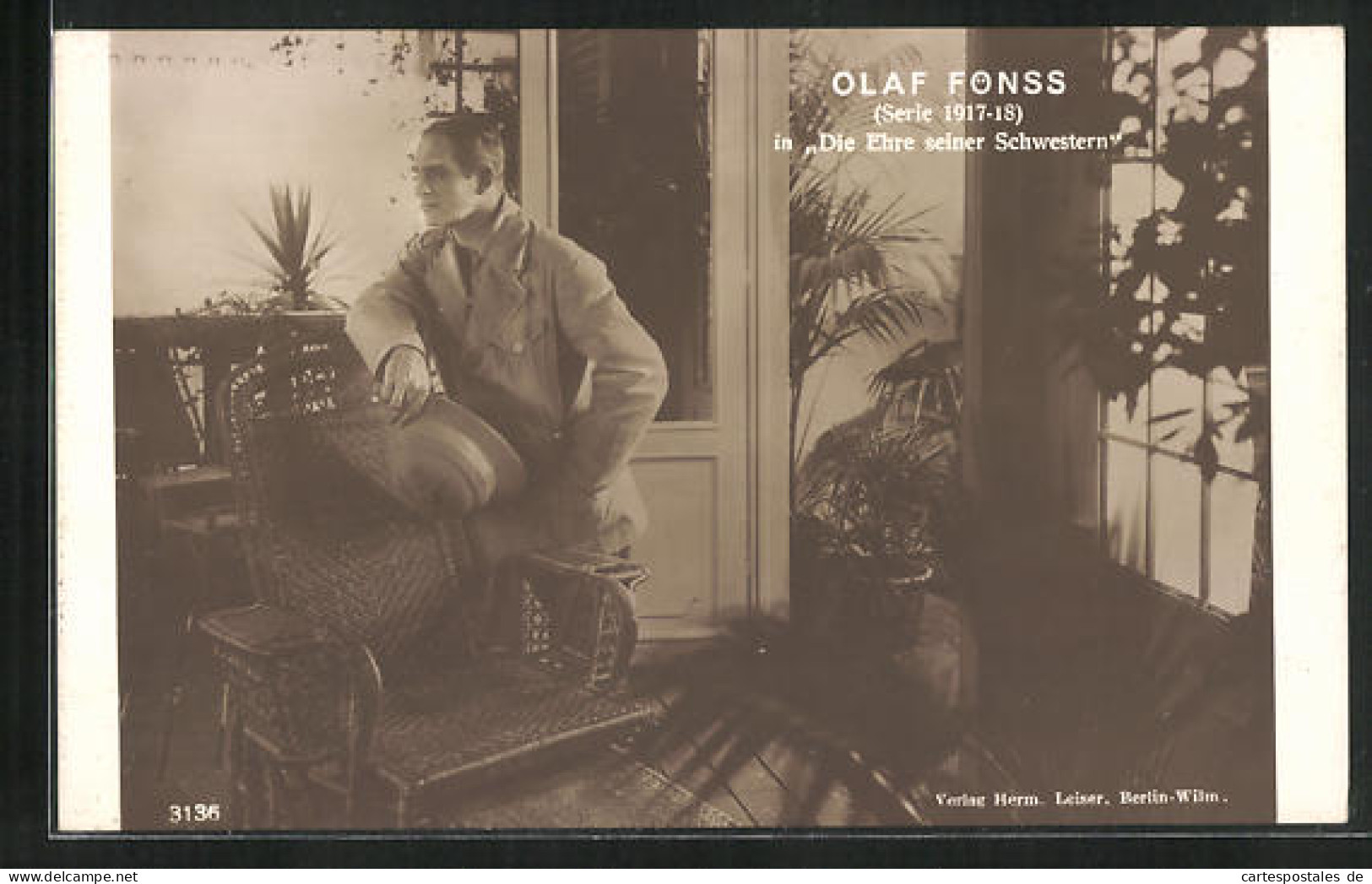AK Filmszene Aus Die Ehre Seiner Schwestern Mit Dem Schauspieler Olaf Fönss, Serie 1917-18  - Attori