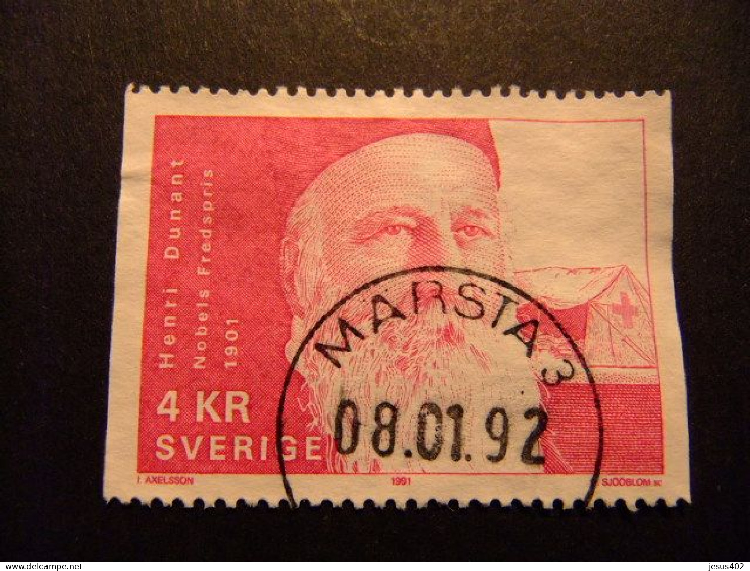 90 SUECIA SUEDE 1991 / HENRI DUNANT (fundador De CRUZ ROJA) / YVERT 1673 FU - Used Stamps