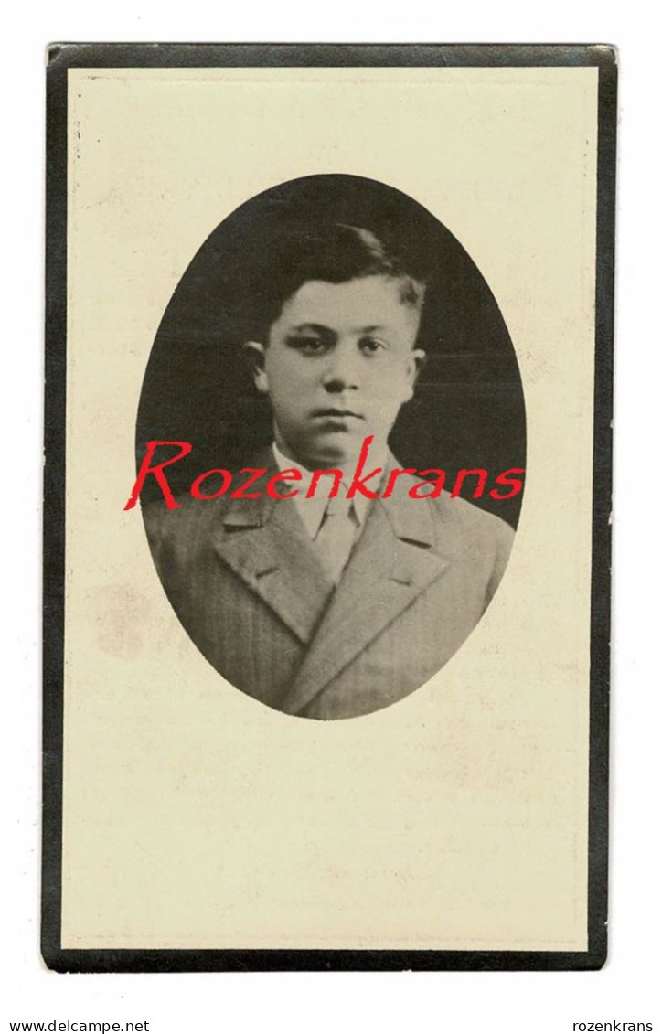 Roman De Witte Enfant Kind Child Boy Garcon Gent 1931 Foto Photo Doodsprentje Bidprentje Avis De Décès - Esquela
