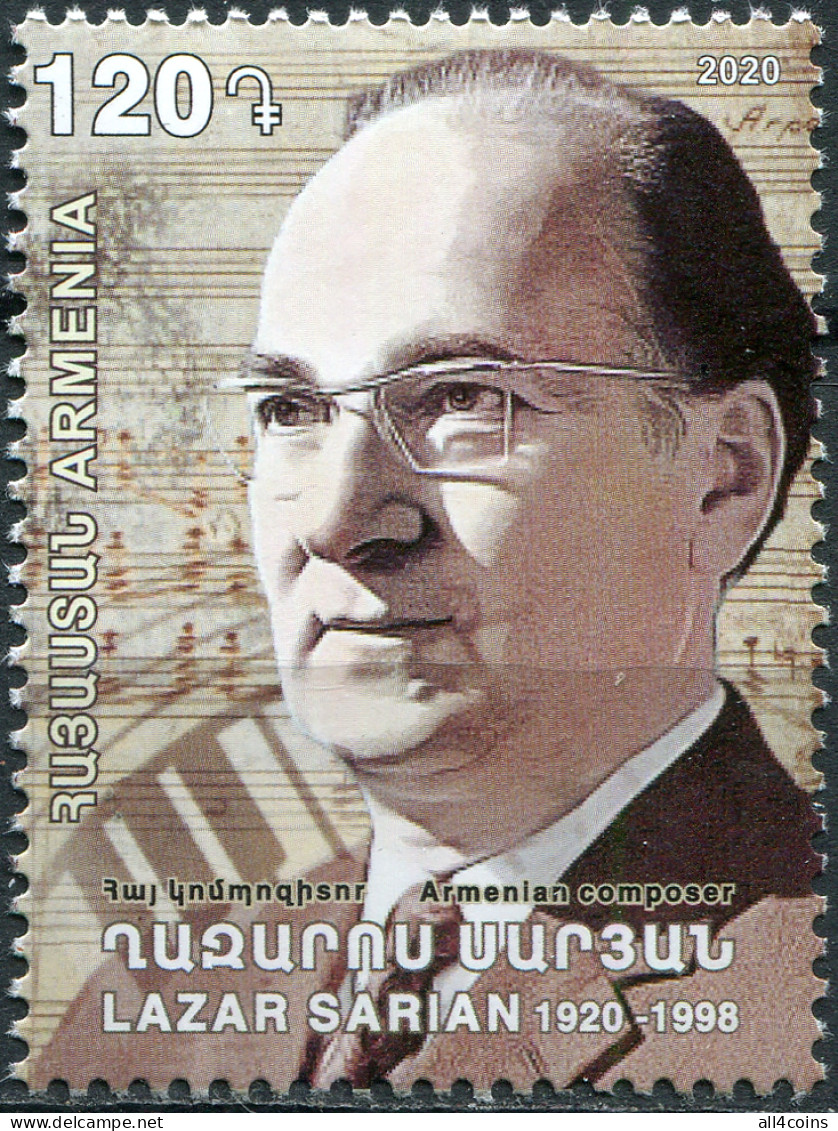 Armenia 2020. 100th Anniversary Of Lazar Sarian, Composer (MNH OG) Stamp - Armenië