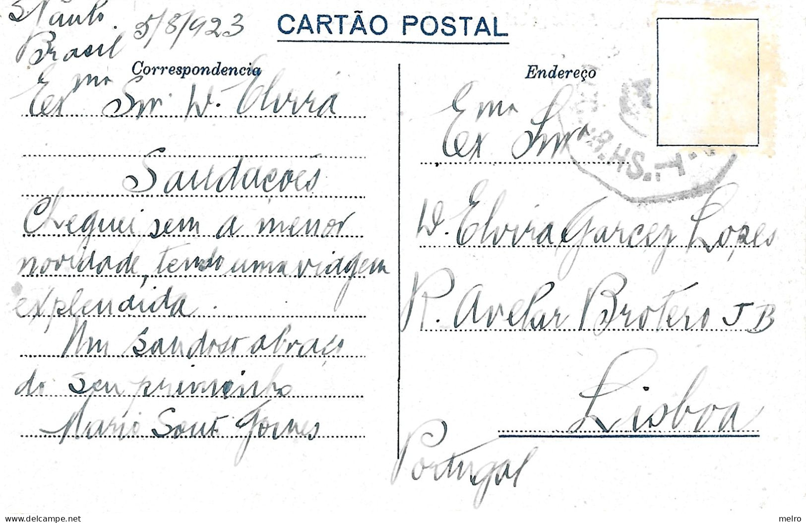 Brasil - S. Paulo - ANHANGABAHÚ -  (Postal Escrito Em 5/8/1923) - São Paulo