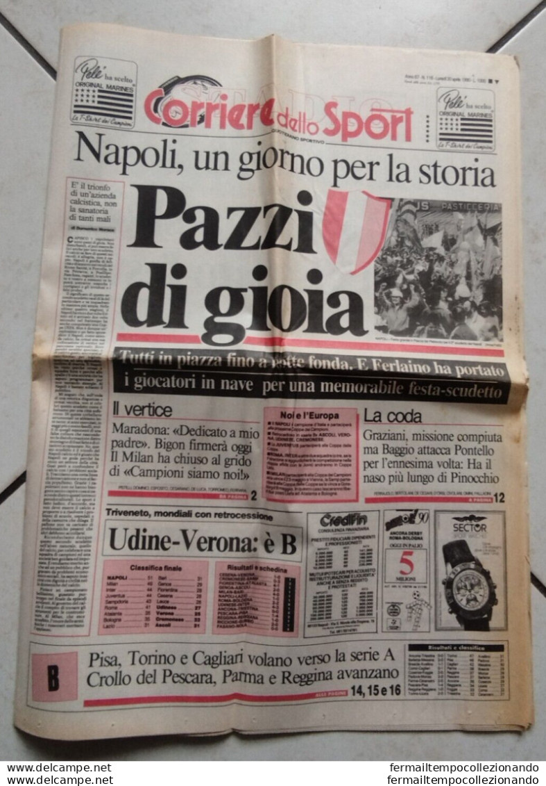 Bo Giornale Corriere Dello Sport 30-04-1990 2 Scudetto Napoli Maradona - Tijdschriften & Catalogi