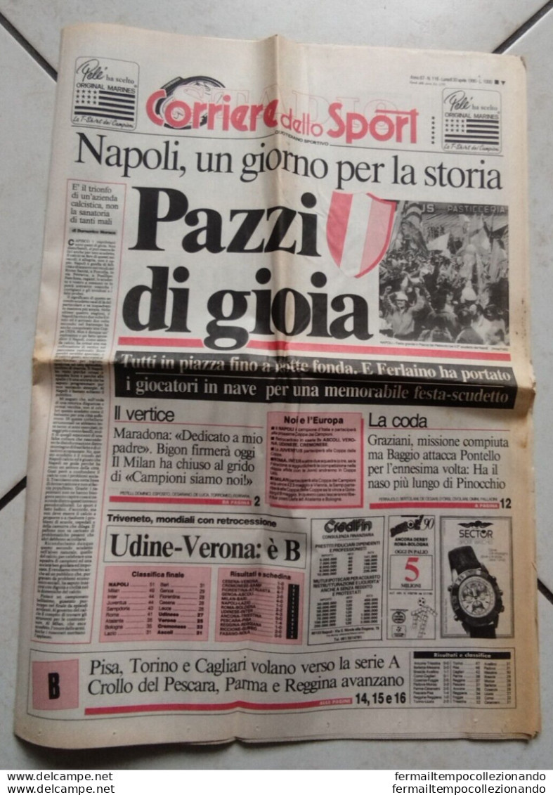 Bo Giornale Corriere Dello Sport 30-04-1990 2 Scudetto Napoli Maradona - Zeitschriften & Kataloge
