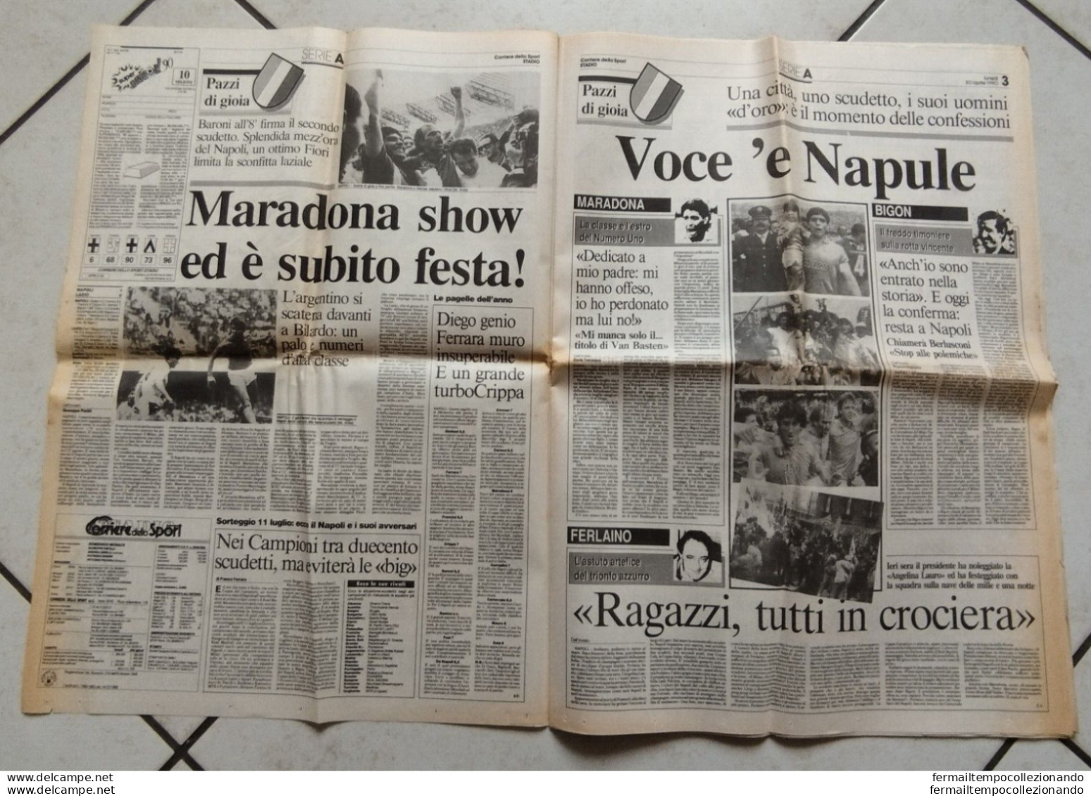 Bo Giornale Corriere Dello Sport 30-04-1990 2 Scudetto Napoli Maradona - Tijdschriften & Catalogi