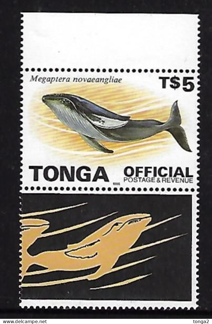 Tonga 1996 - $5.00 Whale Official MNH - Wale