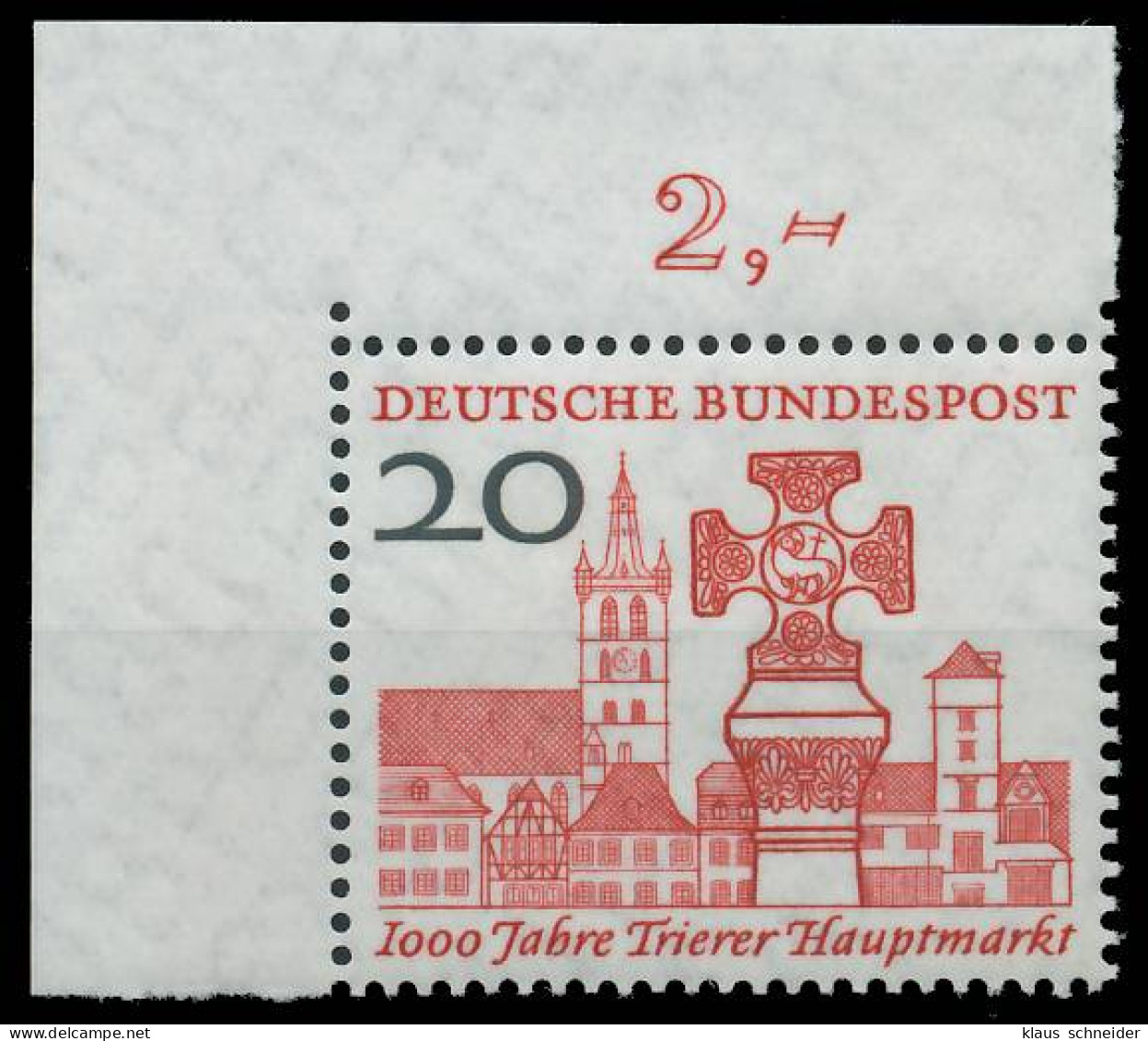 BRD BUND 1958 Nr 290 Postfrisch ECKE-OLI X2F79B6 - Unused Stamps