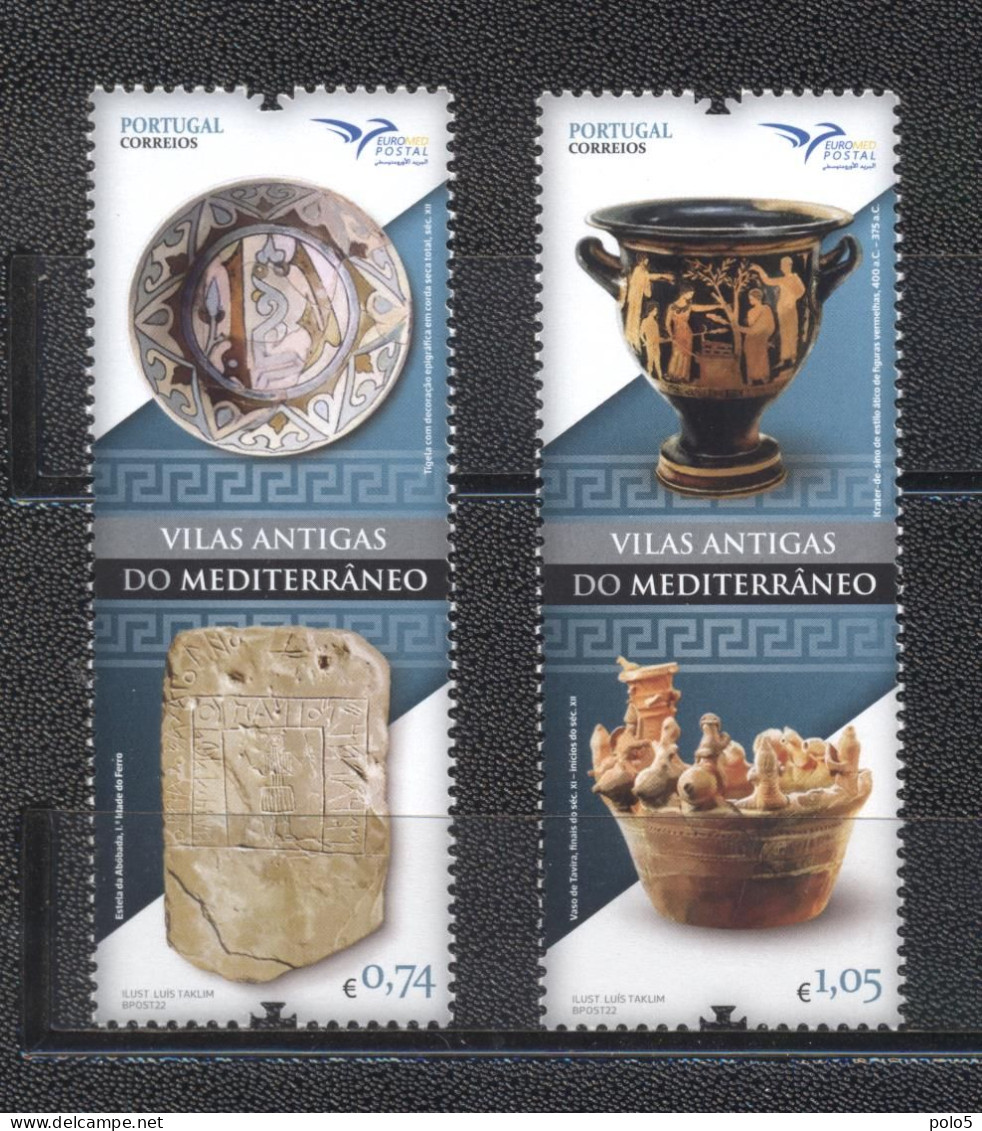 Portugal 2022-Euromed: Ancient Cities Of The Mediterranean Set (2v) - Ungebraucht