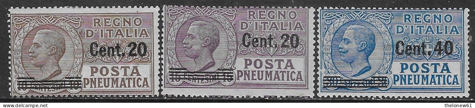Italia Italy 1924 Regno Pneumatica Leoni Soprastampati C20 Su C15 Sa N.PN6 Nuovo MH * - Posta Pneumatica