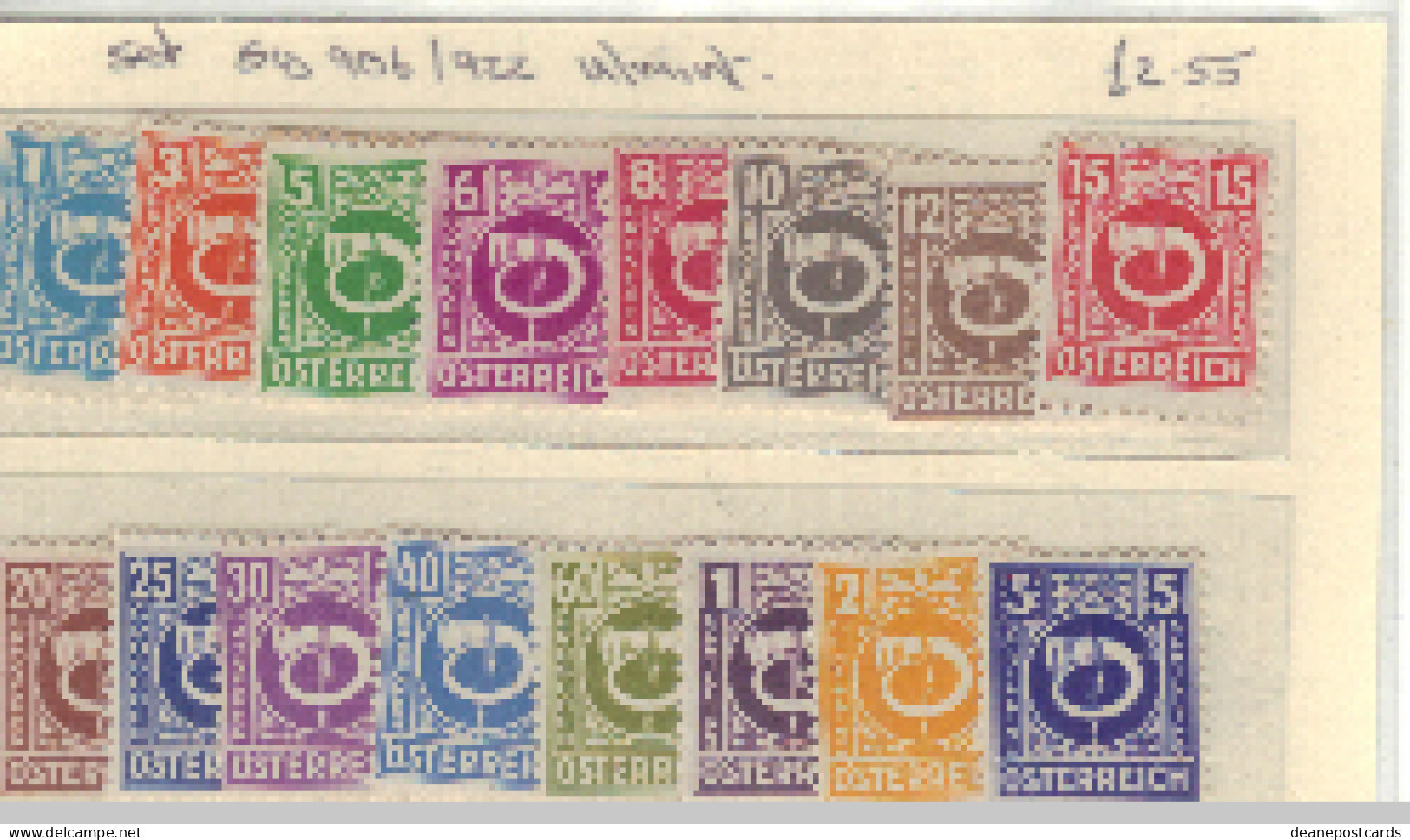 Austria - Set Sg 906/922 U/mint - Unused Stamps