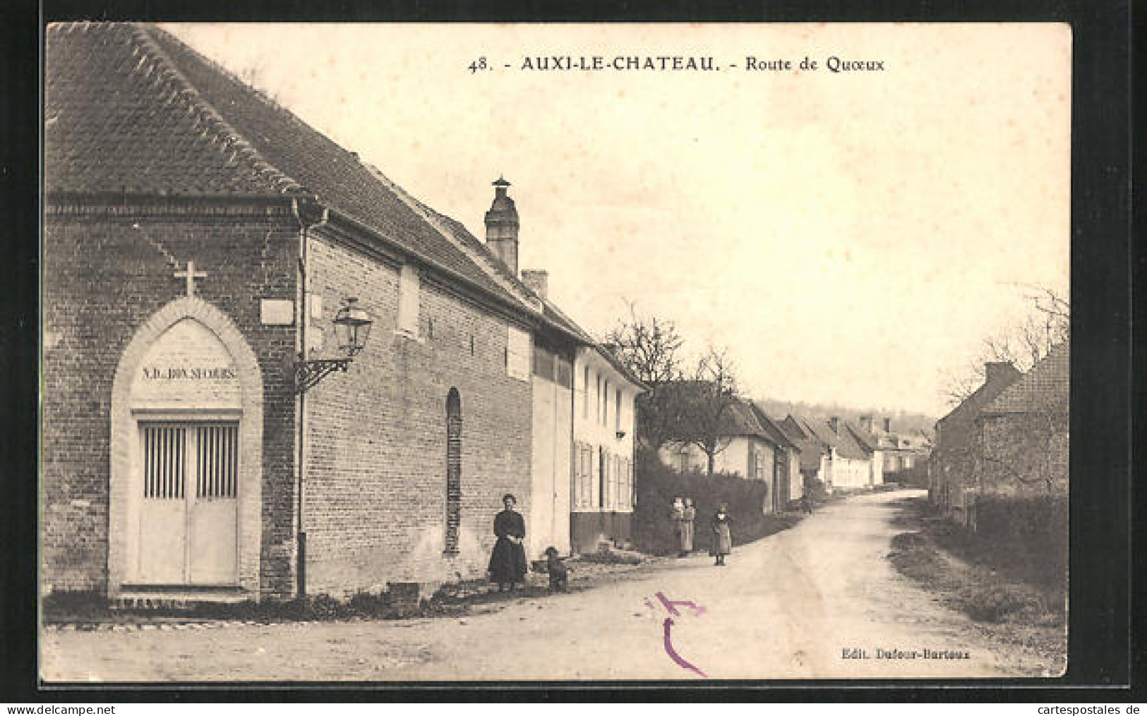 CPA Auxi-le-Chateau, Route De Quoeux  - Auxi Le Chateau