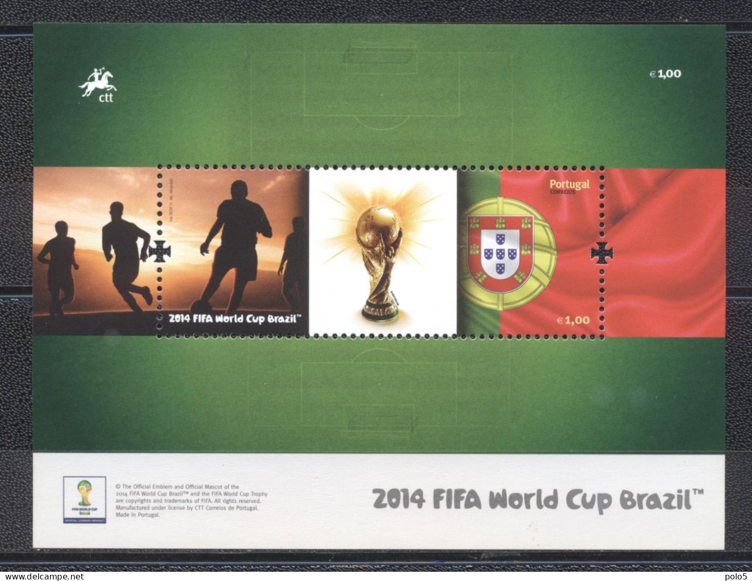 Portugal 2014-FIFA Football World Cup ,Brazil M/Sheet - Ungebraucht