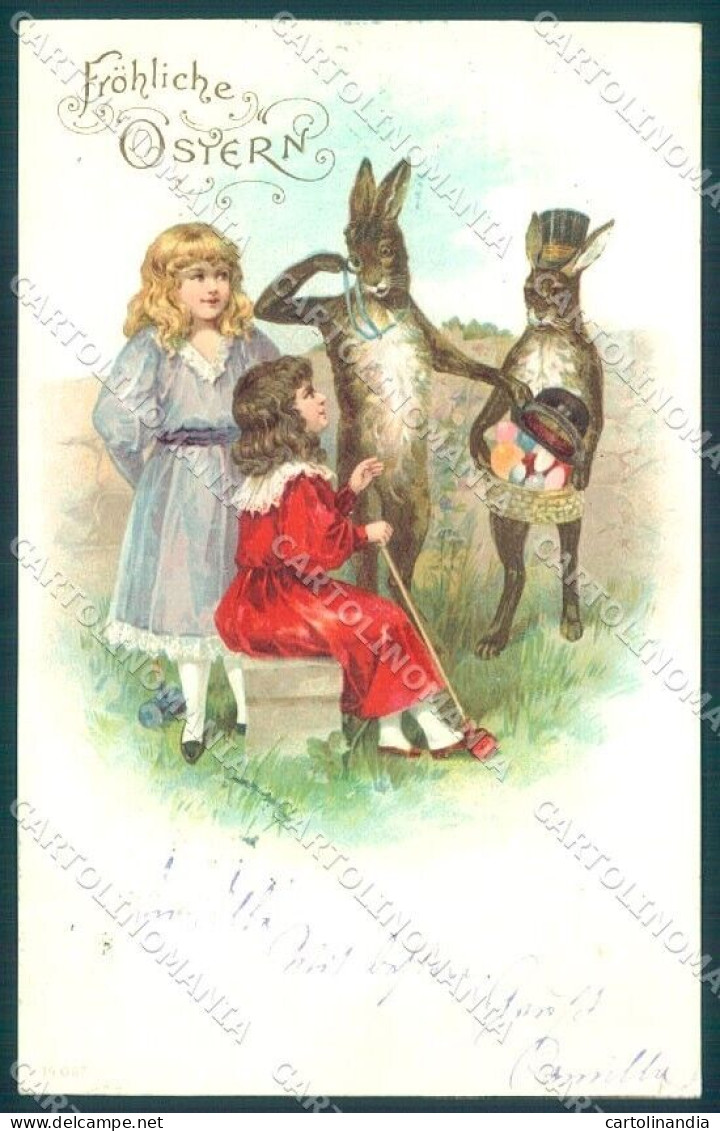 Greetings Easter Egg Hare Children Girl Serie 14067 CORNER CREASE Pc TW1798 - Otros & Sin Clasificación