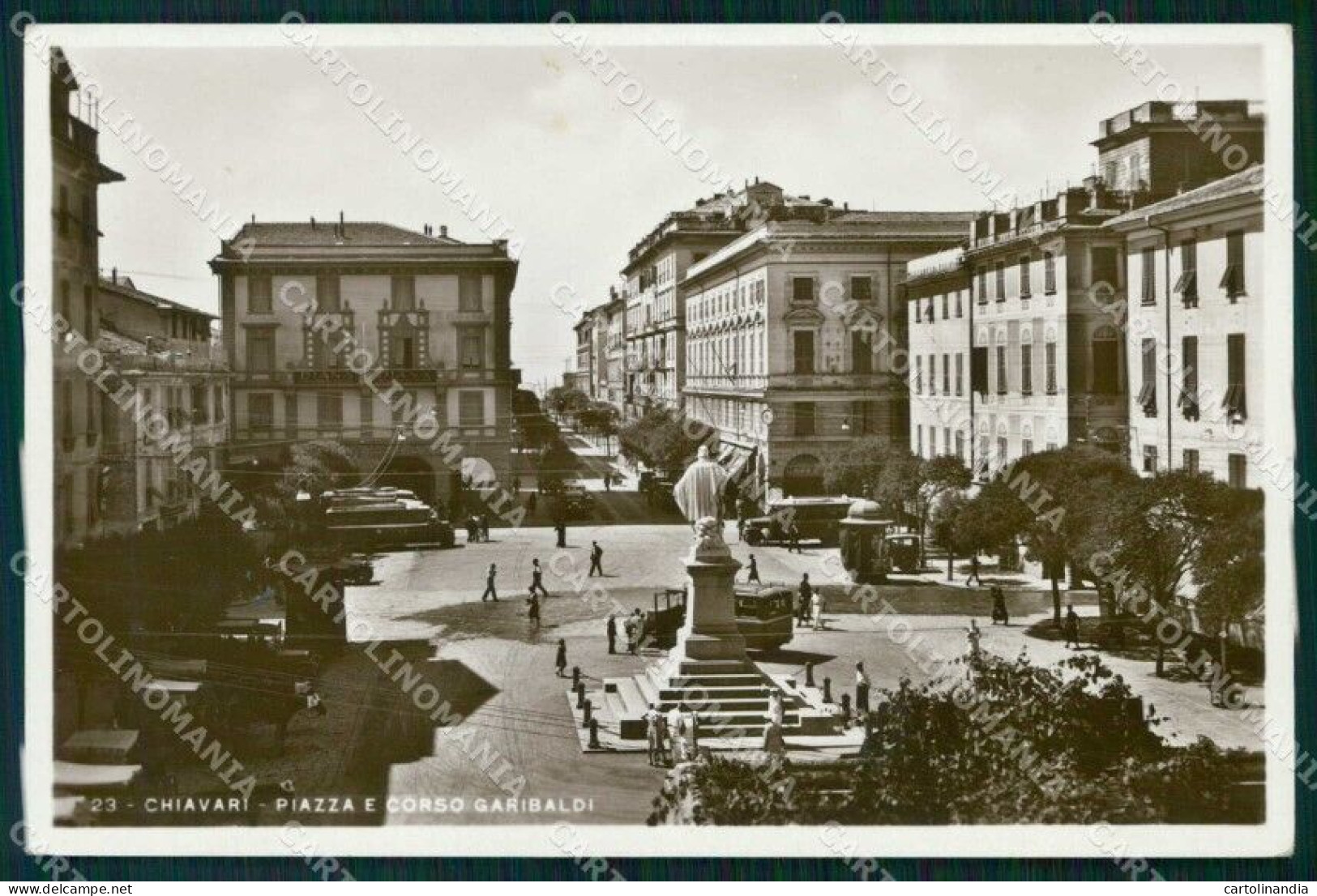 Genova Chiavari Piazza E Corso Garibaldi Foto Cartolina RB6873 - Genova (Genoa)