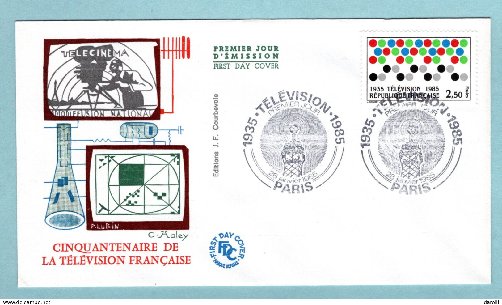 FDC France 1985 - 50ème Anniversaire De La Télévision - YT 2353 - Paris - 1980-1989