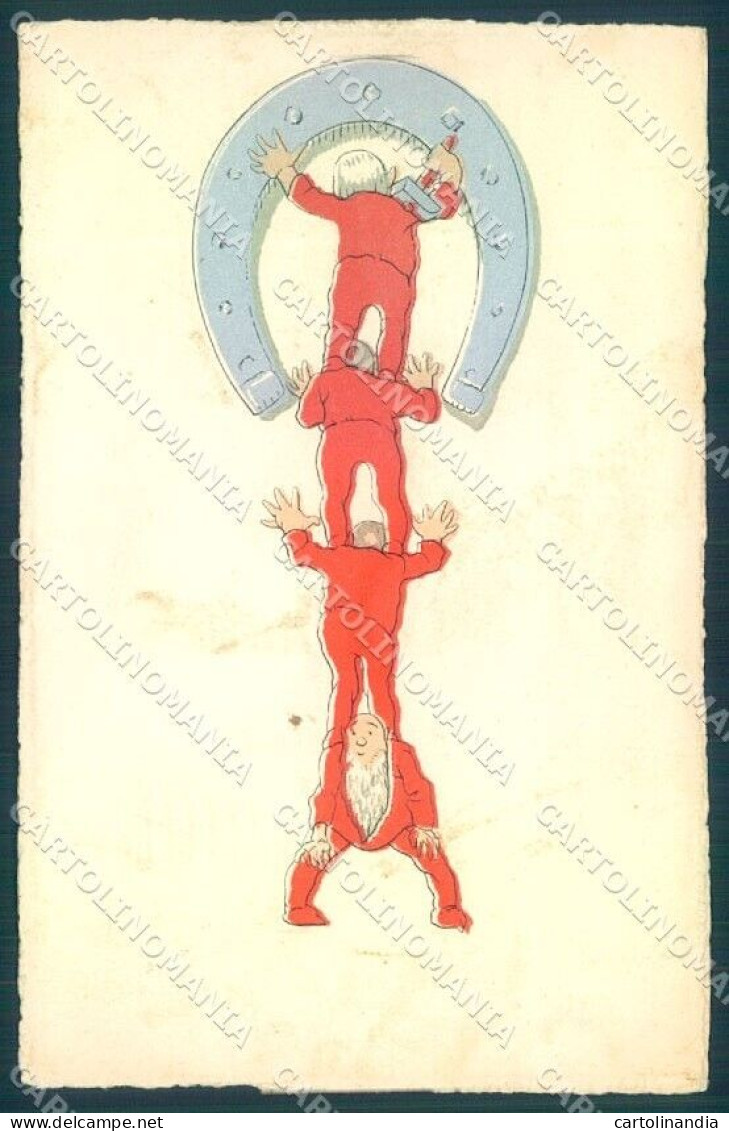 Greetings Augurali Gnome Horseshoe Cartolina Postcard TW1664 - Sonstige & Ohne Zuordnung