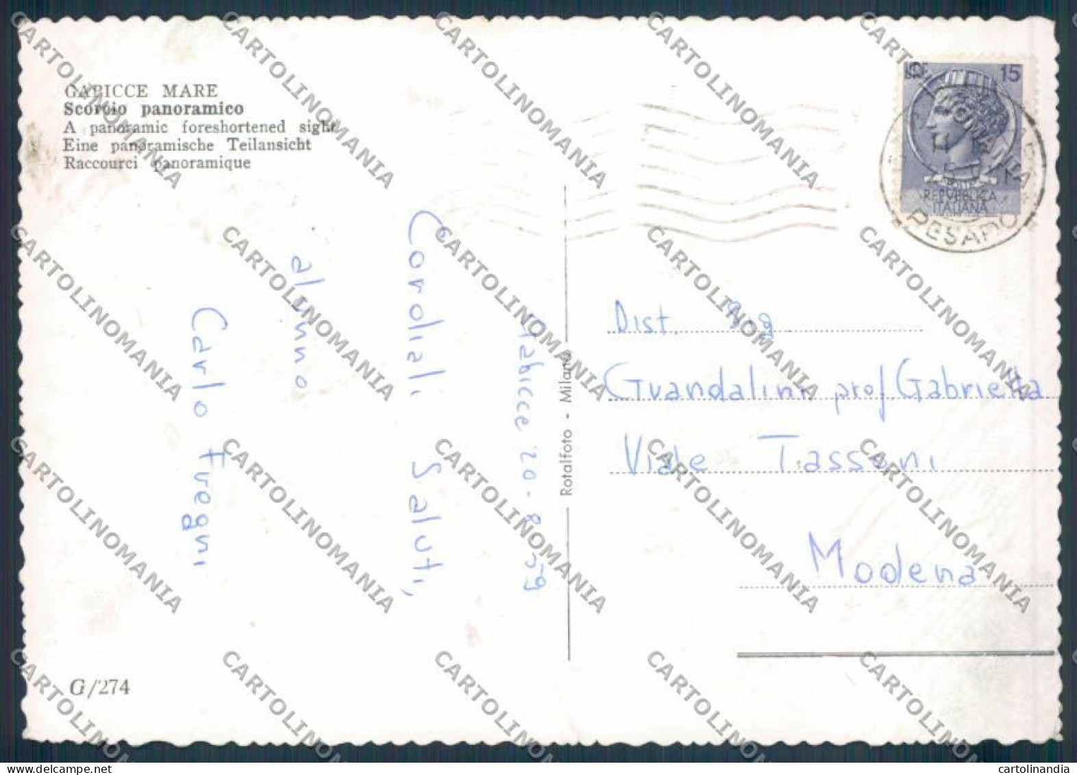 Pesaro Gabicce Foto FG Cartolina ZF6958 - Pesaro