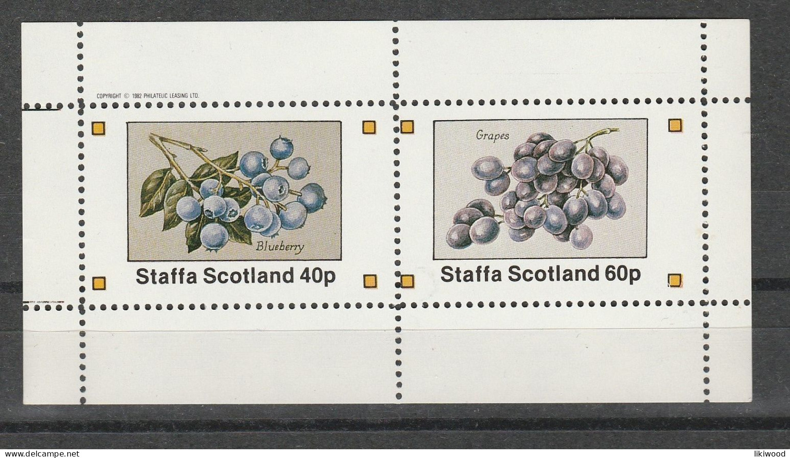 Staffa - Blueberries And Grapes, Fruit - 1982 - MNH - Emissions Locales