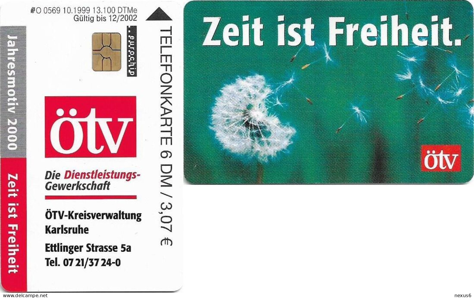 Germany - ÖTV 16 - (Overprint ''Kreisverwaltung Karlsruhe'') - O 0569 - 10.1999, 6DM, Used - O-Serie : Serie Clienti Esclusi Dal Servizio Delle Collezioni