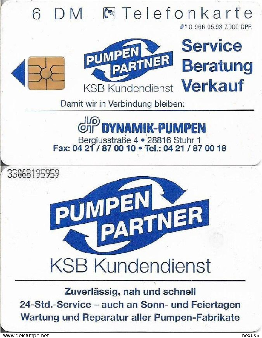 Germany - Pumpen Partner - (Overprint ''Dynamik-Pumpen'') - O 0966 - 05.1993, 6DM, Used - O-Serie : Serie Clienti Esclusi Dal Servizio Delle Collezioni