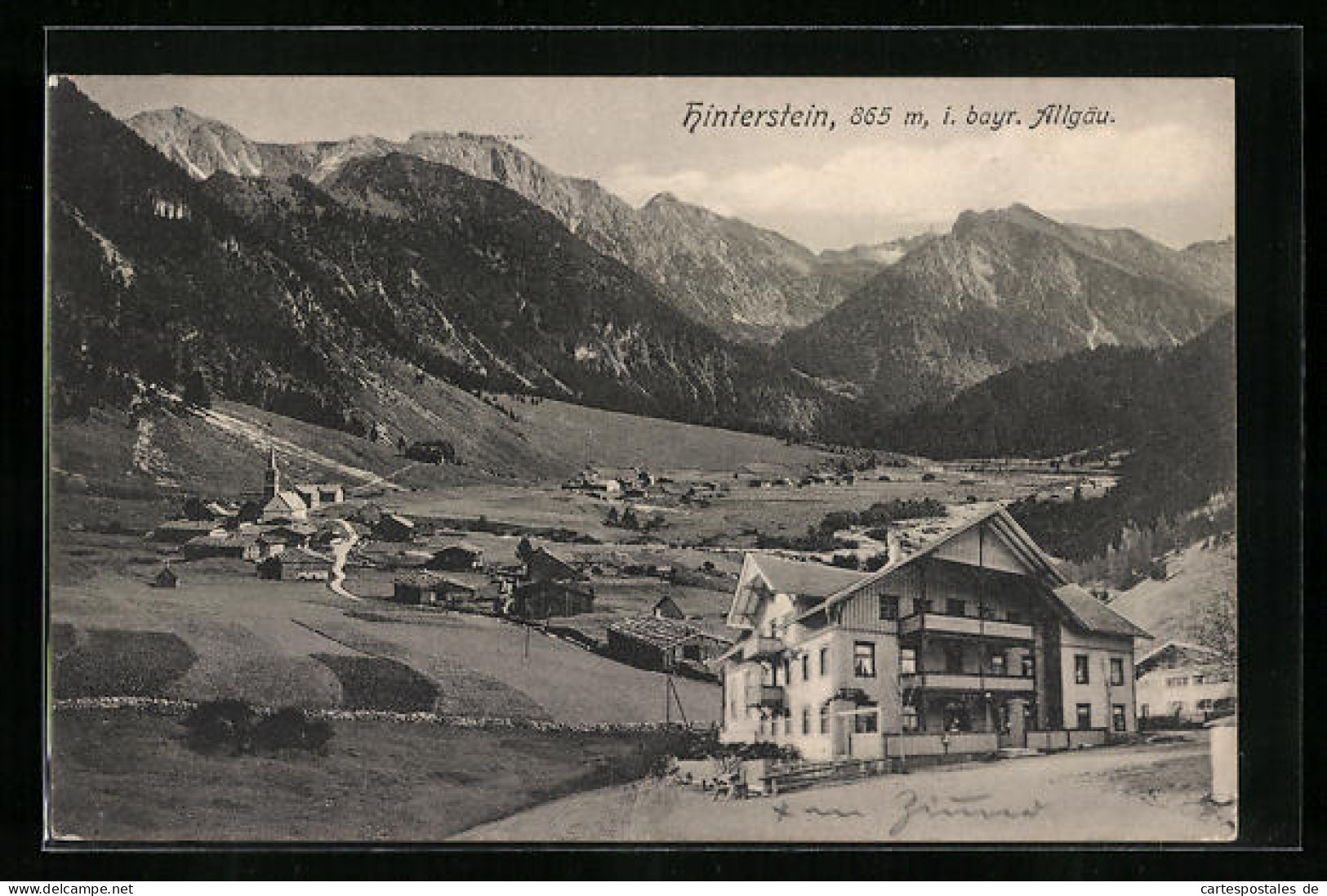 AK Hinterstein, Panorama Mit Ortschaft Und Bergen  - Other & Unclassified