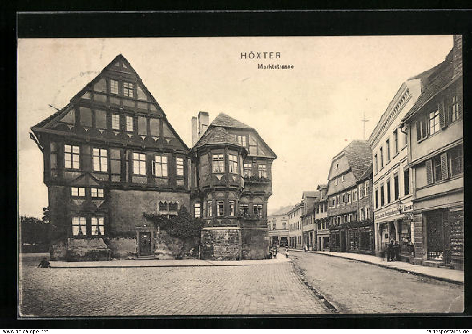 AK Höxter, Marktstrasse Mit Geschäften  - Hoexter