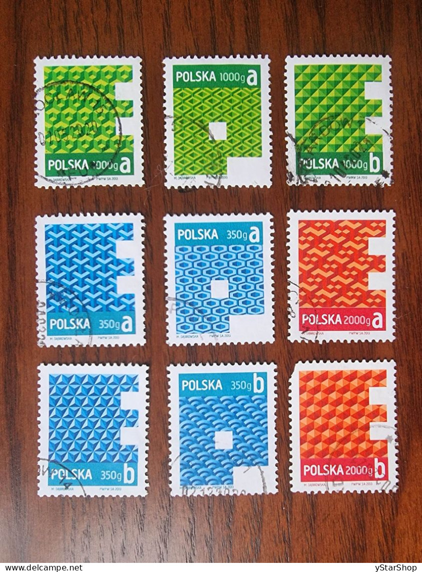 Poland Stamps Lot - Used - 2013 - Economic And Priority Stamps - PL 4066-72, PL 4081-82 - Oblitérés