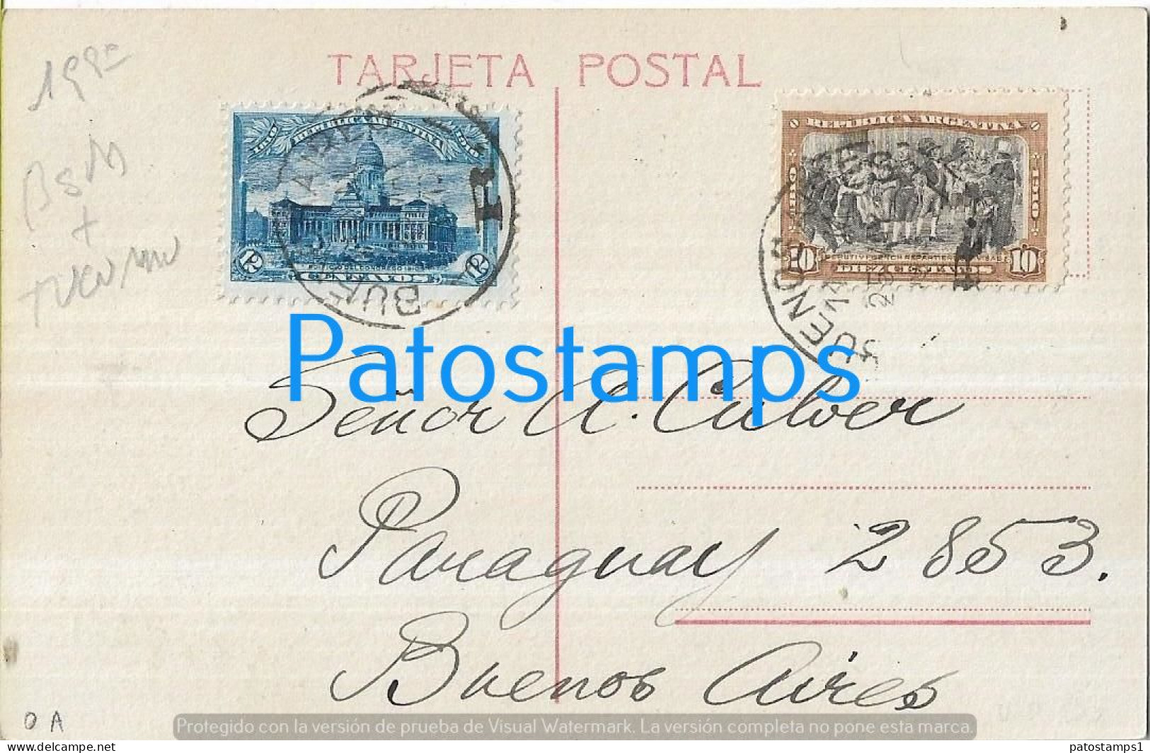 227222 ARGENTINA BUENOS AIRES CONGRESO NACIONAL & CASA DEL CONGRESO TUCUMAN CENTENARY HERALDRY & FLAG POSTAL POSTCARD - Argentina