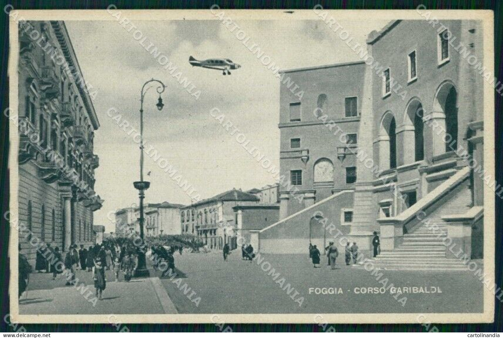 Foggia Città Corso Garibaldi Aviazione Cartolina RB7819 - Foggia