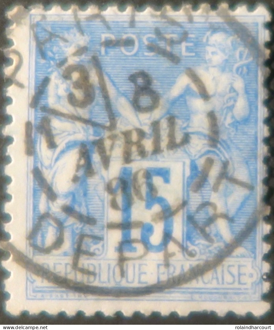 R1311/2962 - FRANCE - SAGE TYPE II N°90 >>>>> Cachet : PARIS DEPART 8 AVRIL 1886 Avec Section De Levée - 1876-1898 Sage (Type II)