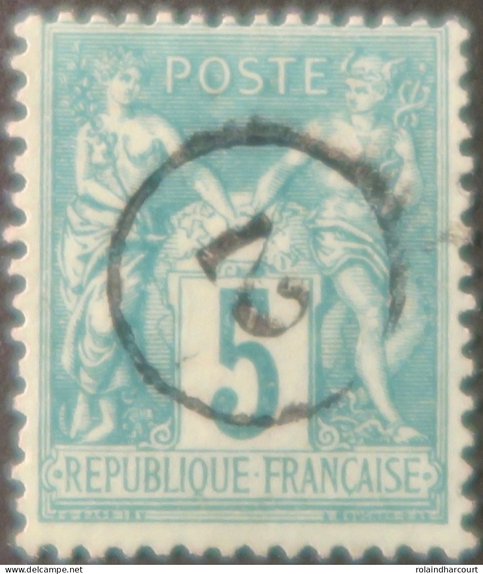 R1311/2964 - FRANCE - SAGE TYPE II N°75 >>>>> Cachet Du Jour De L'an : Chiffre " 2 " Dans Un Petit Cercle - 1876-1898 Sage (Type II)