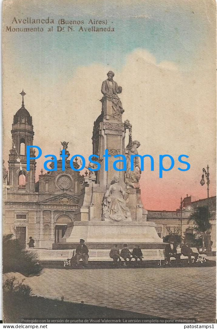 227236 ARGENTINA BUENOS AIRES AVELLANEDA MONUMENTO AL DR N. AVELLANEDA PUBLICITY CASA SAMPAYO  POSTAL POSTCARD - Argentinië