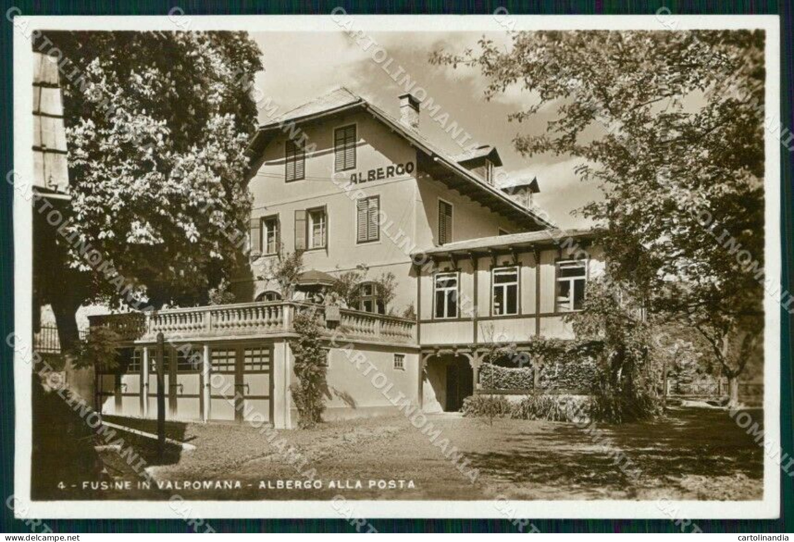 Udine Fusine In Valromana Albergo Alla Posta Foto Cartolina RB7789 - Udine