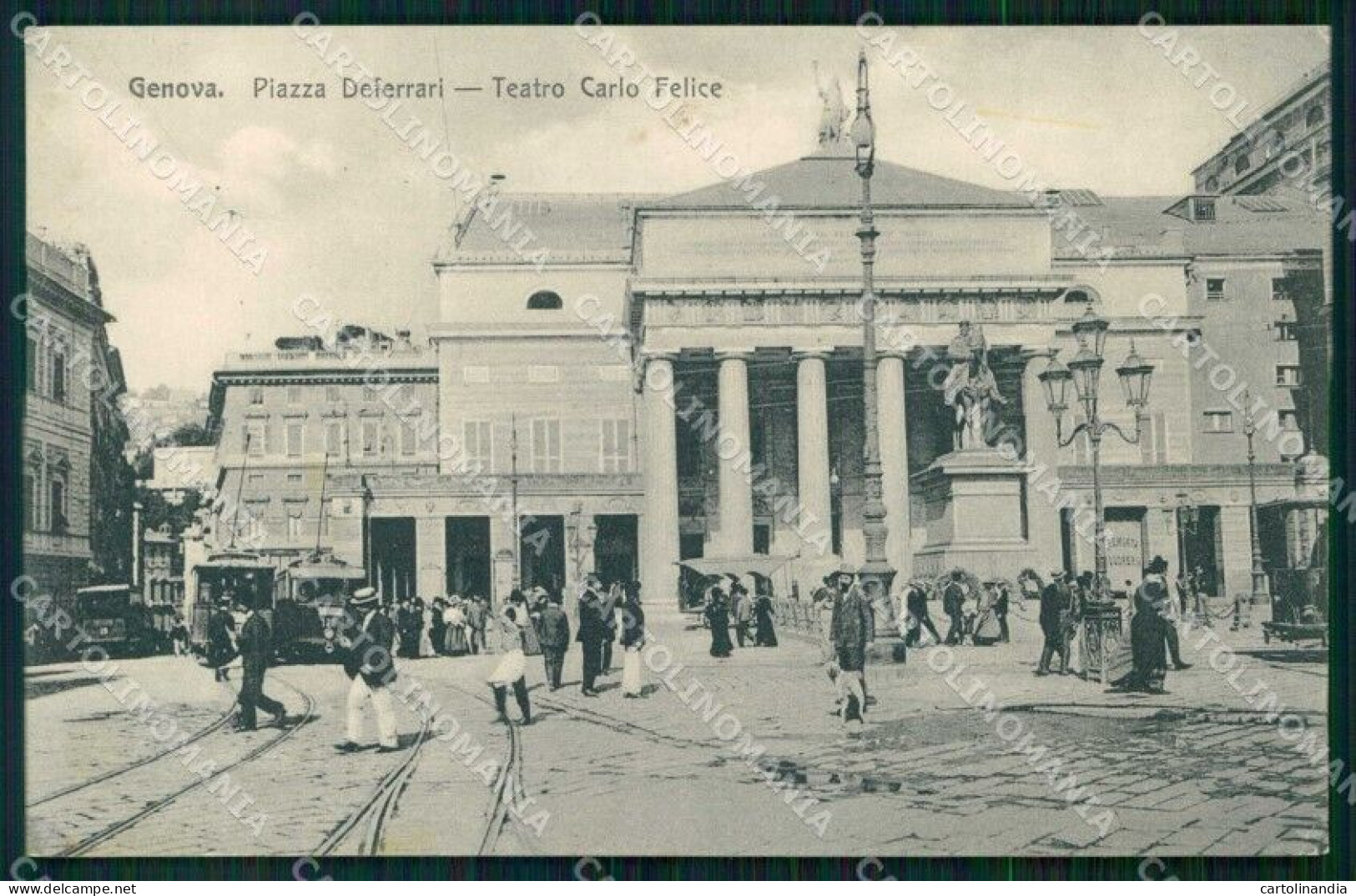 Genova Città Piazza Deferrari Teatro Carlo Felice Cartolina RB8049 - Genova (Genoa)