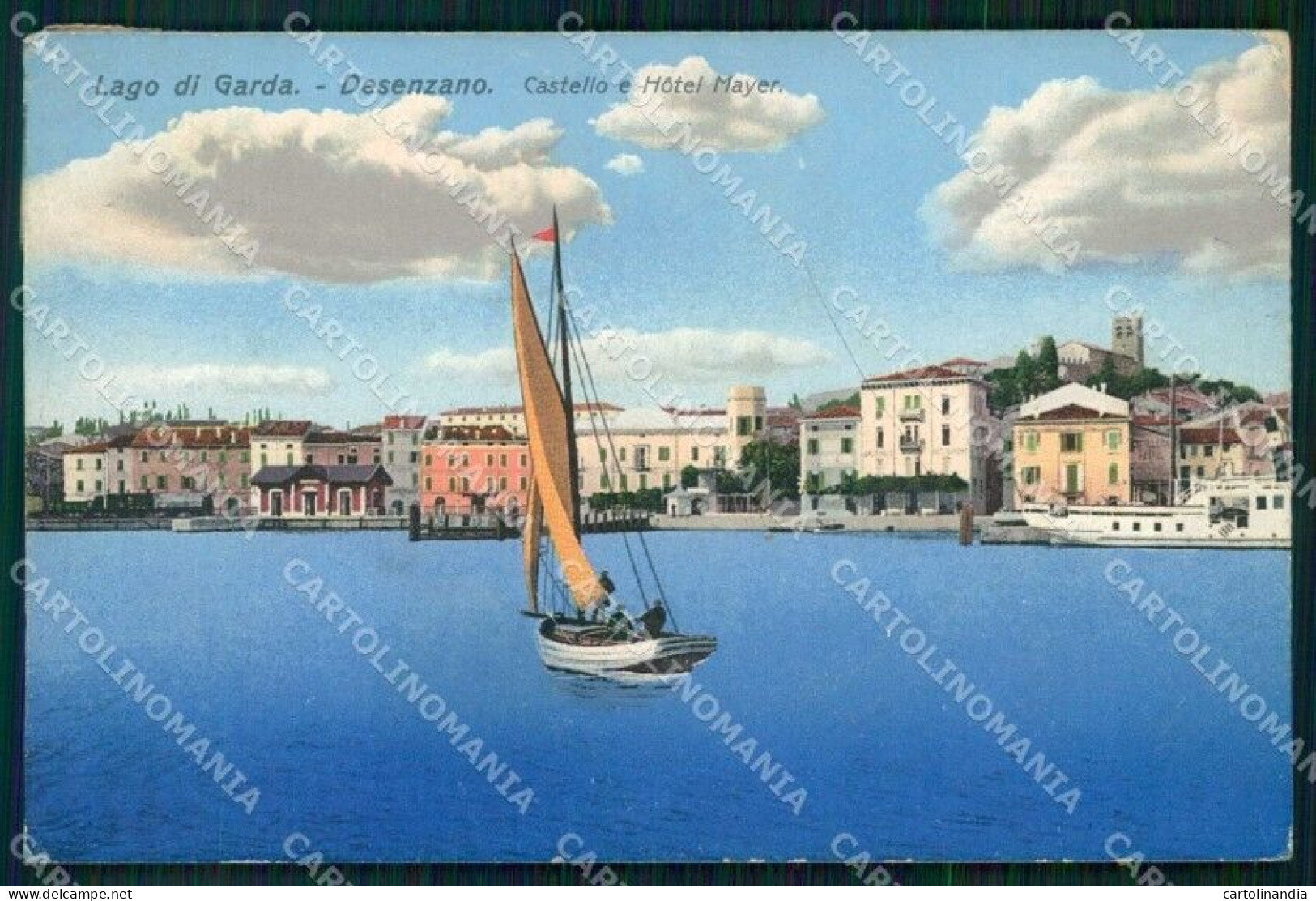 Brescia Desenzano Castello E Hotel Mayer Barca A Vela Cartolina RB7965 - Brescia