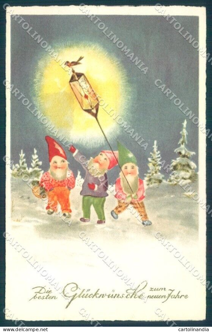 New Year Gnome Winter Landscape Serie 8472 Cartolina Postcard TW1464 - Altri & Non Classificati