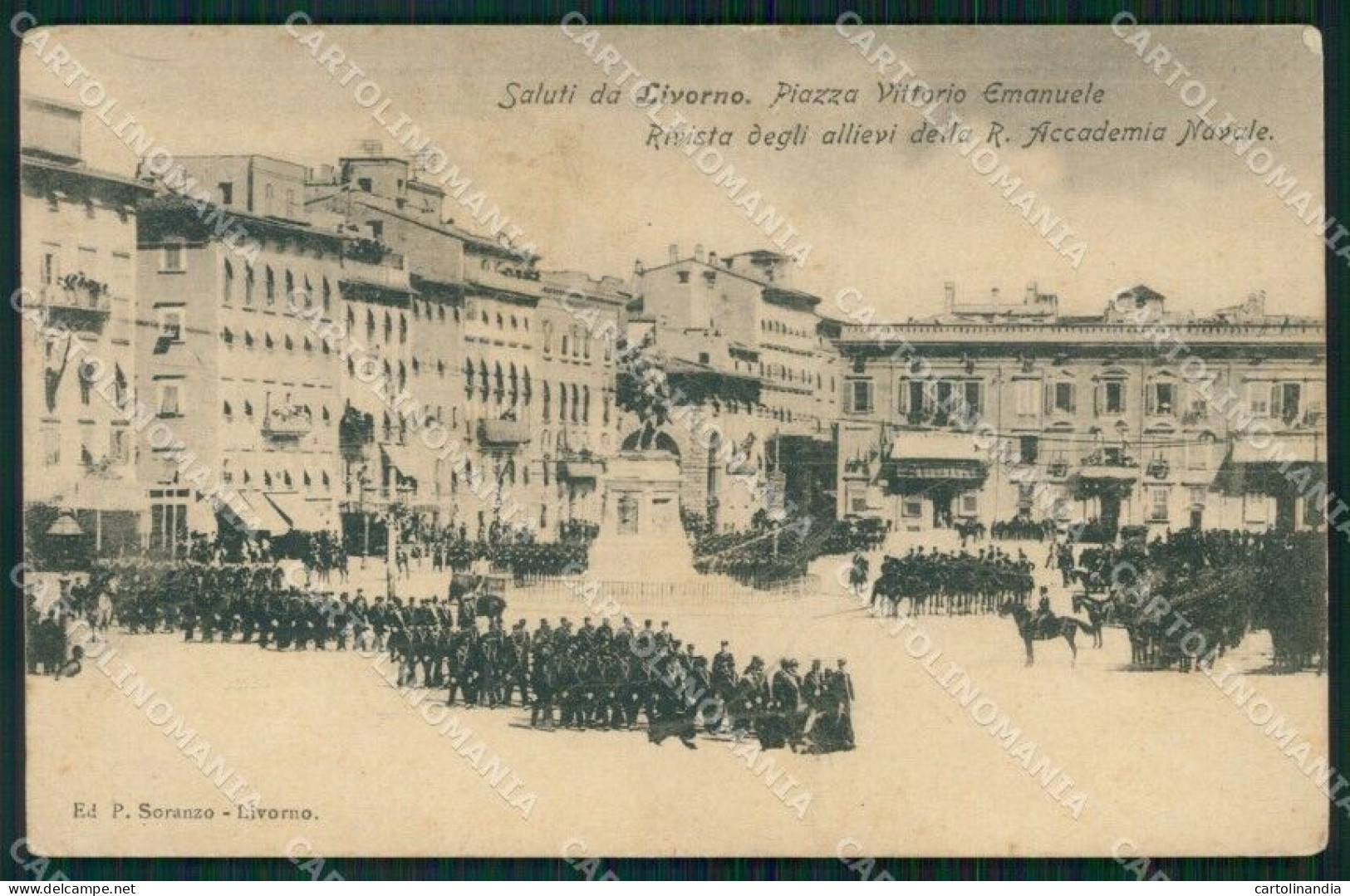 Livorno Città Piazza Vittorio Emanuele Militari FORO Cartolina WX1806 - Livorno