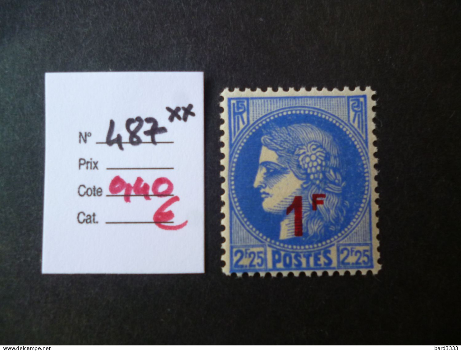 Timbre France Neuf ** 1941  N° 487 Cote 0,40€ - Nuevos