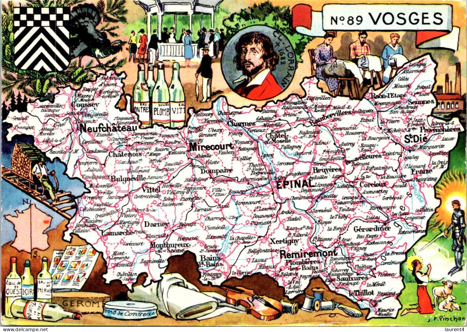 18-4-2024 (2 Z 21) France - Map Of Vosges - Cartes Géographiques