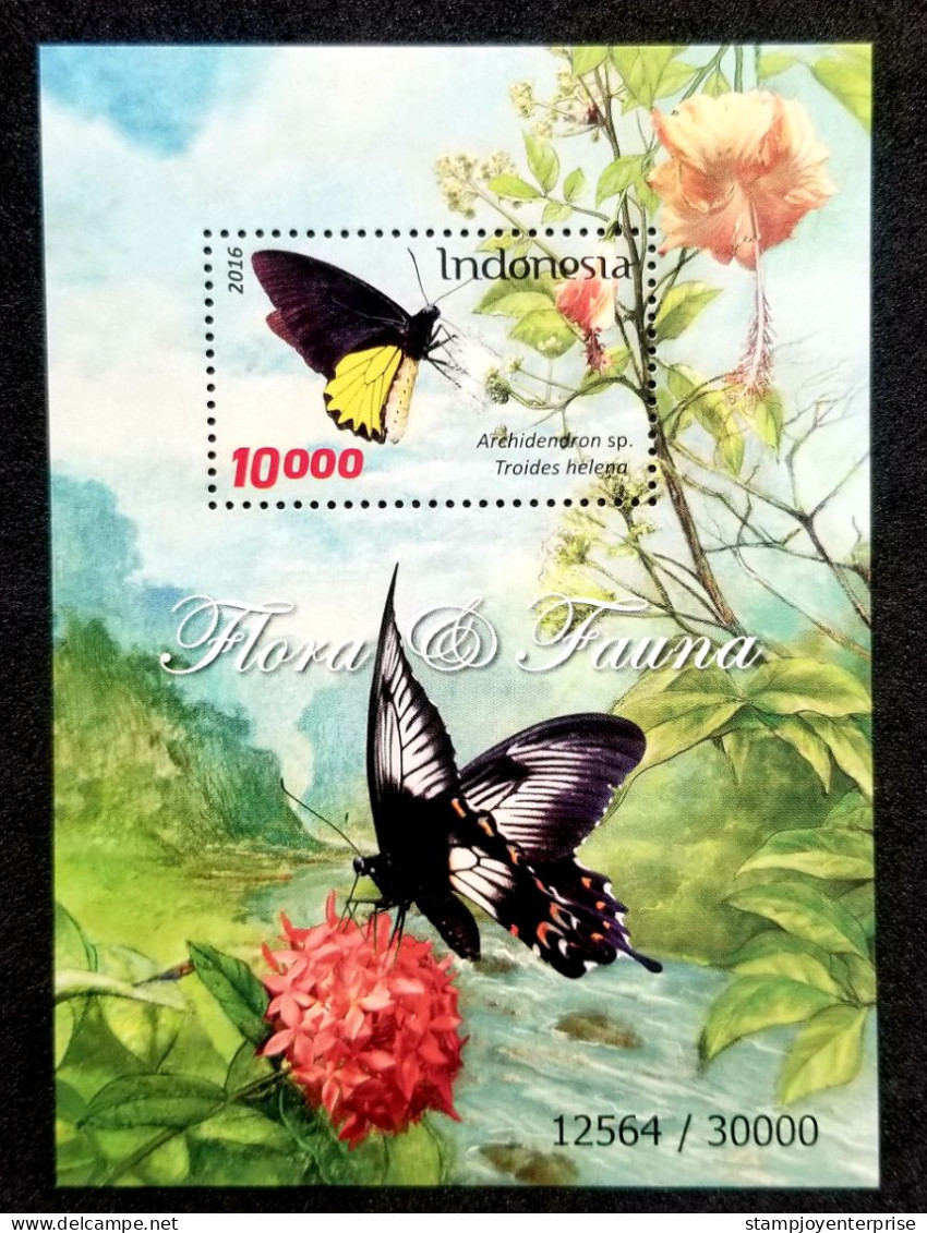 Indonesia Flora And Fauna Butterflies 2016 Insect Flower Butterfly Insects (ms) MNH - Indonesië