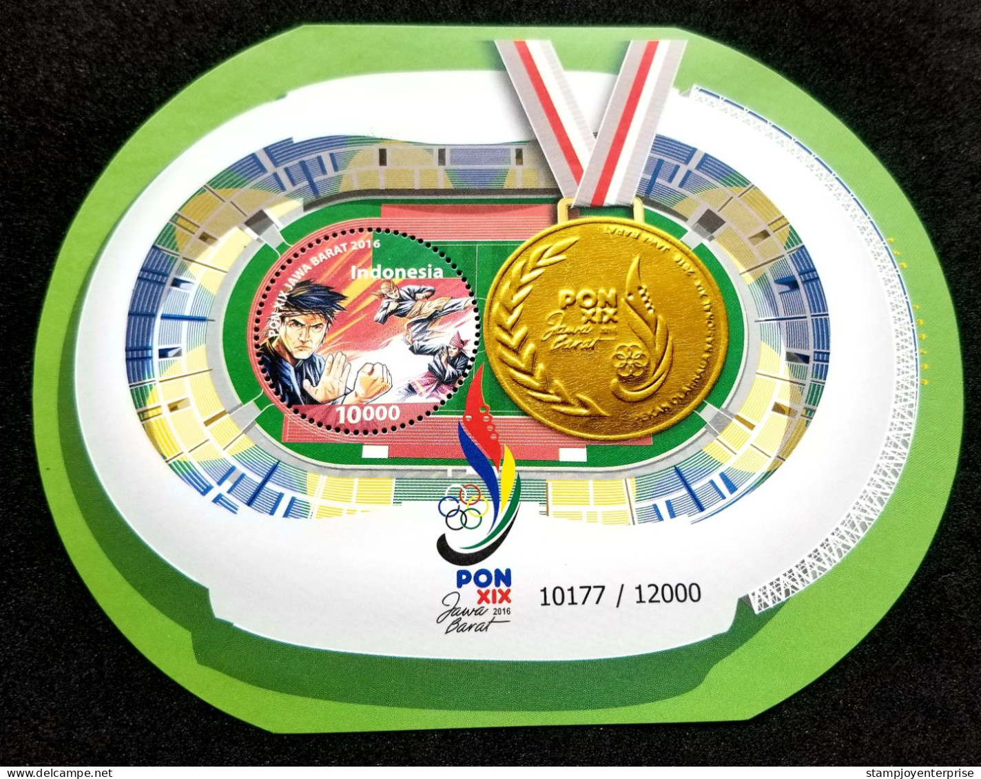 Indonesia Pon XIX Jawa Barat 2016 National Sport Games (ms) MNH *odd Shape *gold Foil *unusual - Indonesia