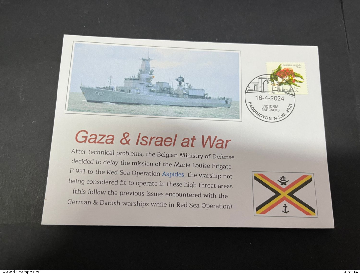 18-4-2024 (2 Z 122) GAZA - Belgium Navy Frigate Marie Louise Delayed To Enter Aspides Red Sea Operation - Militaria