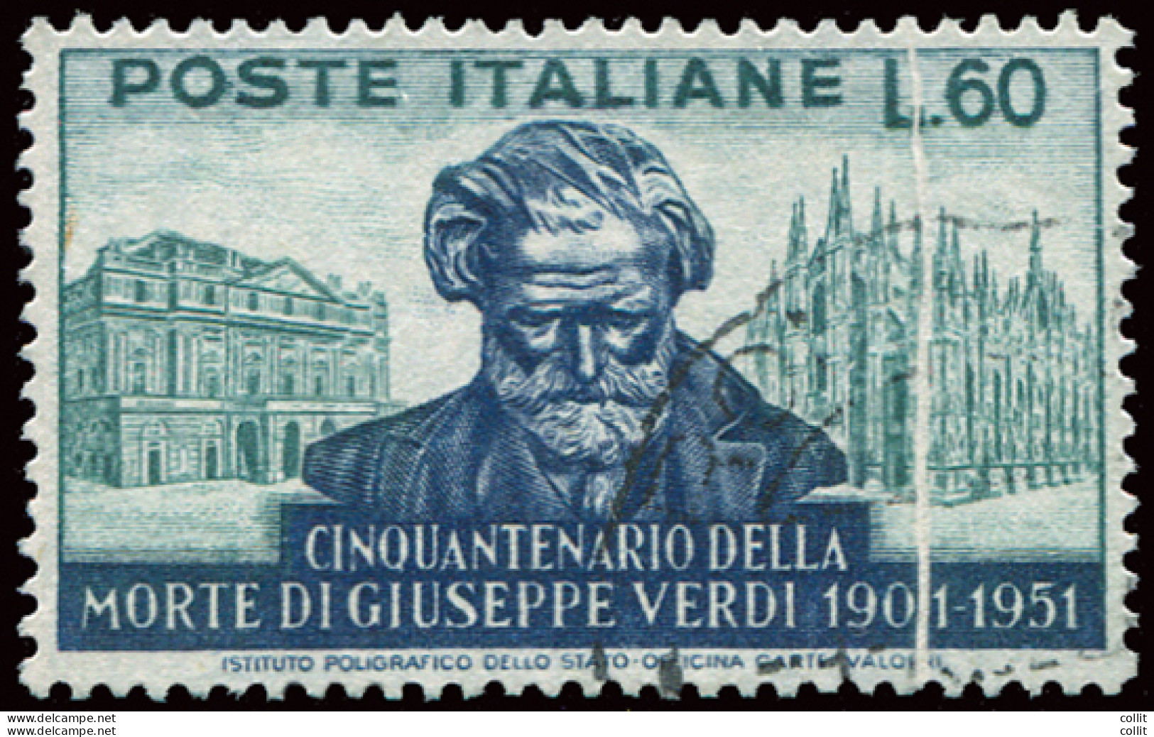 Verdi Lire 60 Varietà Con Evidente Piega Di Carta - Varietà E Curiosità