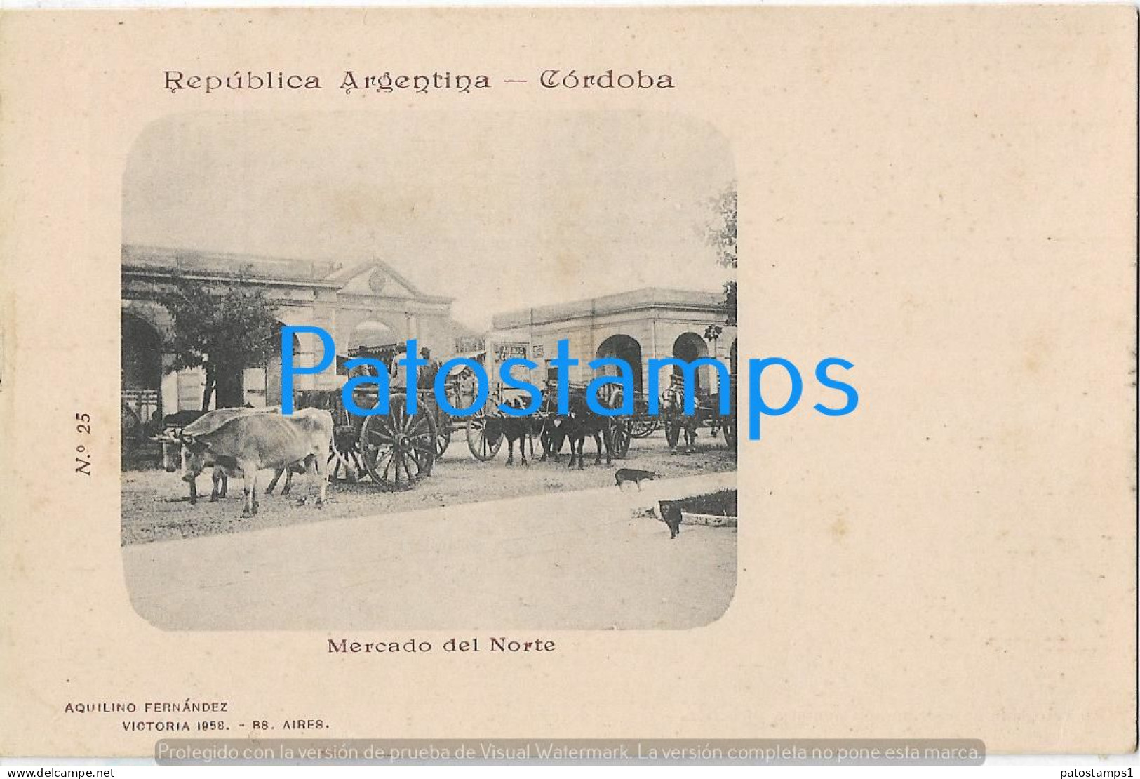 227288 ARGENTINA CORDOBA MARKET MERCADO DEL NORTE COLECCION AQUILINO FERNANDEZ POSTCARD - Argentina