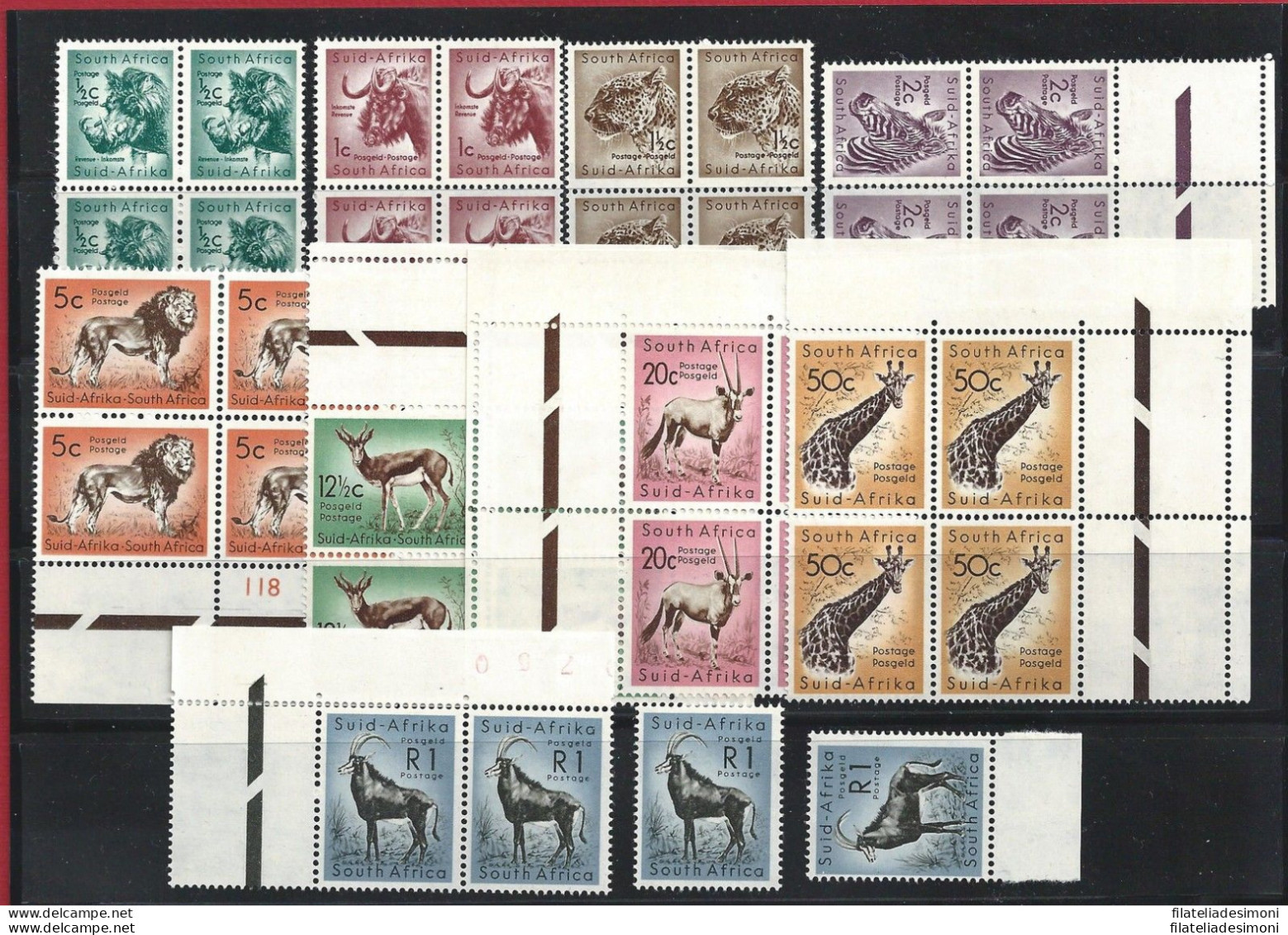 1961 SUDAFRICA  , Yvert N° 235/243  MNH/**  4 Serie - Otros & Sin Clasificación