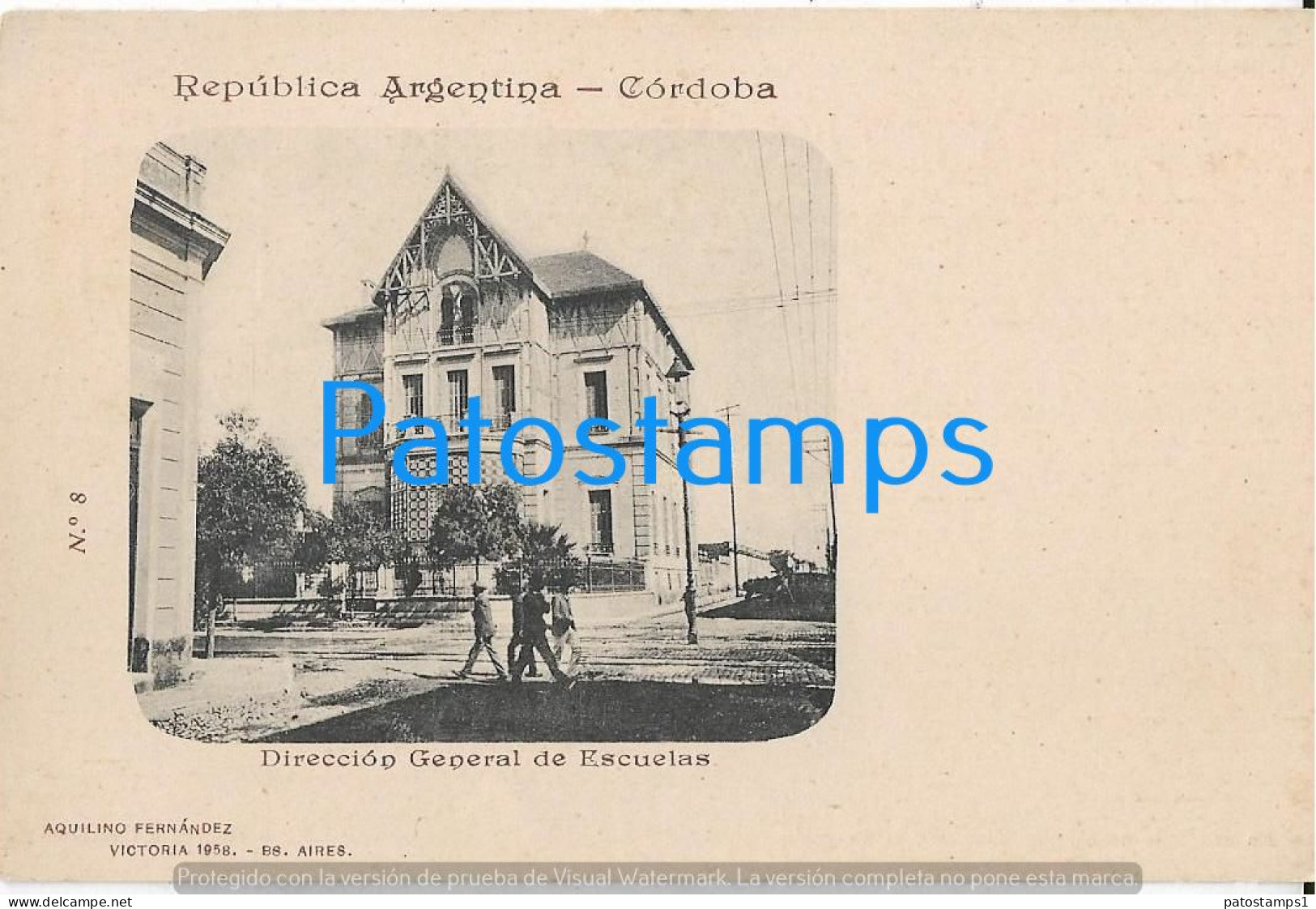 227294 ARGENTINA CORDOBA DIRECCION GENERAL DE ESCUELAS COLECCION AQUILINO FERNANDEZ POSTCARD - Argentinien