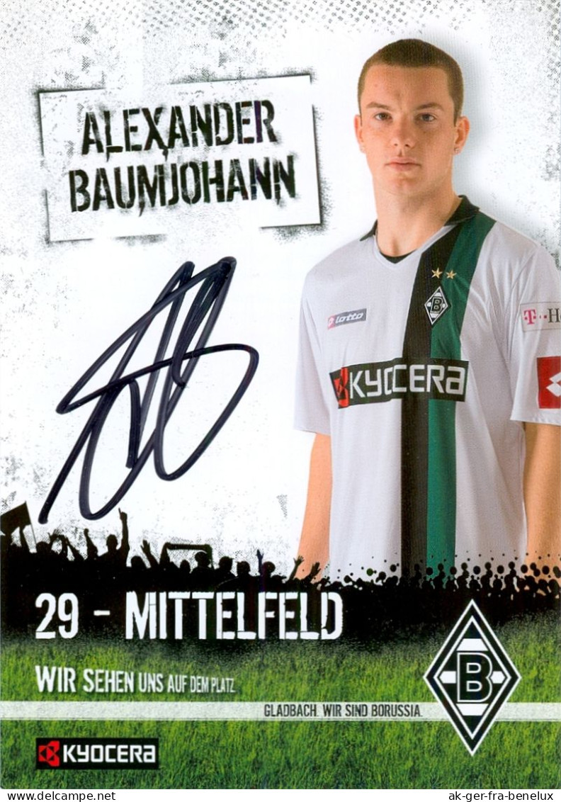 Fußball-Autogrammkarte AK Alexander Baumjohann Borussia Mönchengladbach 08-09 Waltrop Datteln Hertha BSC Berlin Bayern - Handtekening