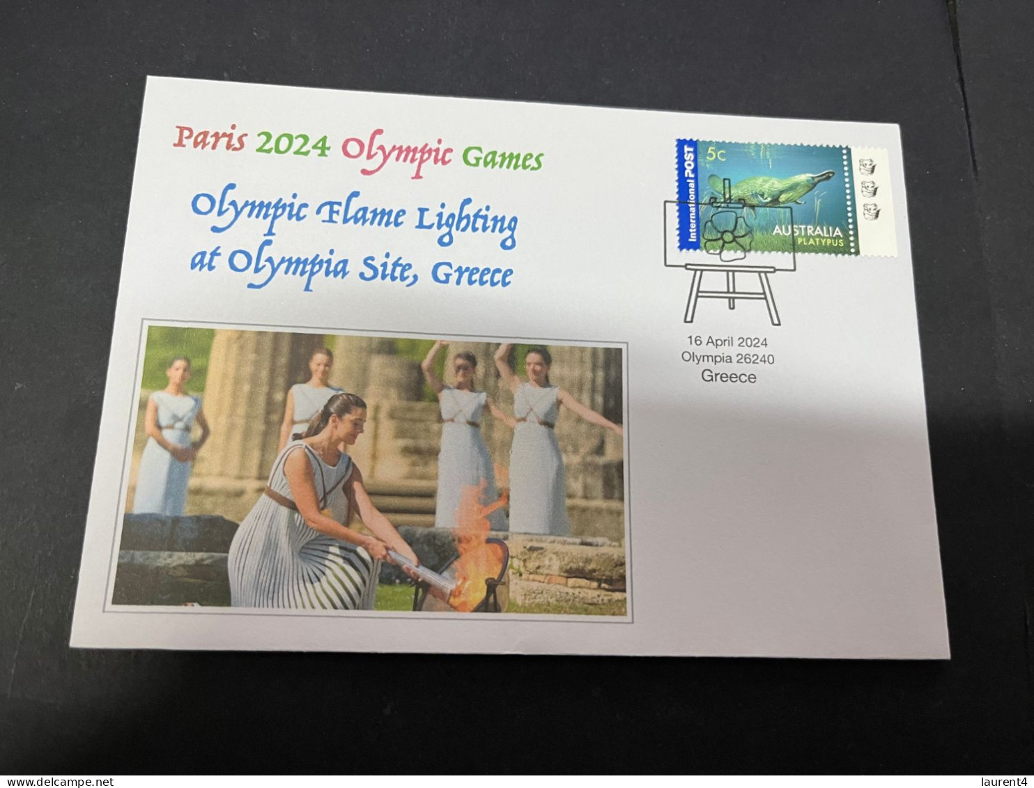 18-4-2024 (2 Z 22) Paris Olympic Games 2024 - Lighting Of The Olympic Flame In Olympia Site (Greece) - Sommer 2024: Paris