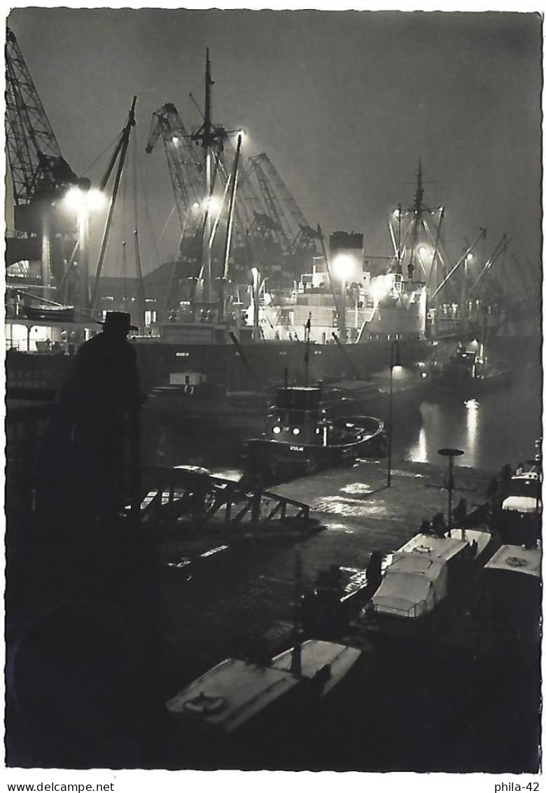 Deutschland - Bremen: Nachtlicher Hafen - Gelaufen 1964 - Guter Zustand - Bremen