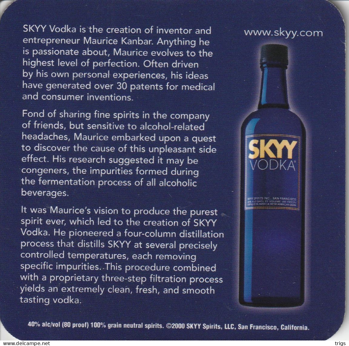 Skyy Vodka - Beer Mats