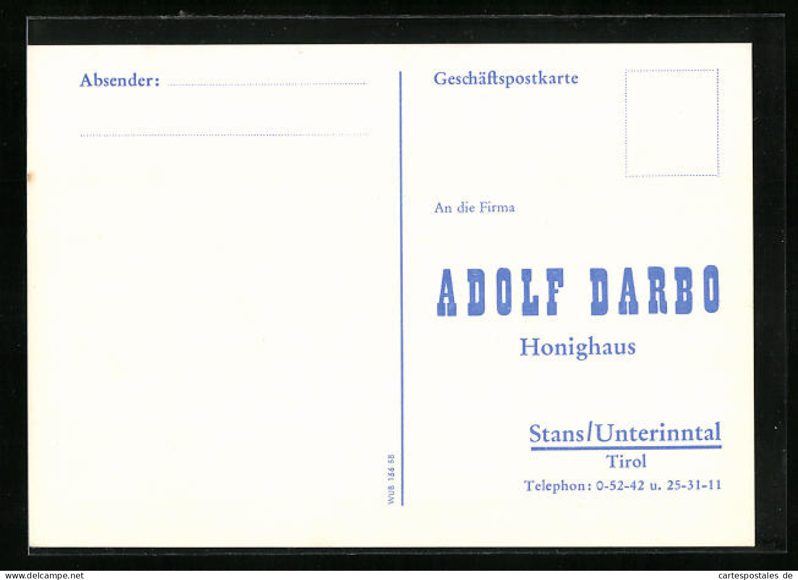 AK Stans /Unterinntal, Geschäftspostkarte Der Firma Adolf Darbo, Honighaus  - Autres & Non Classés